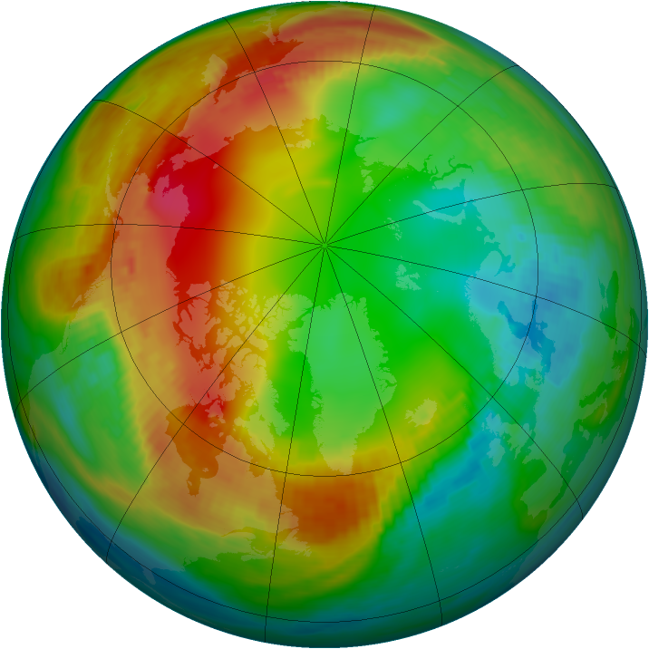 Arctic ozone map for 26 January 1989